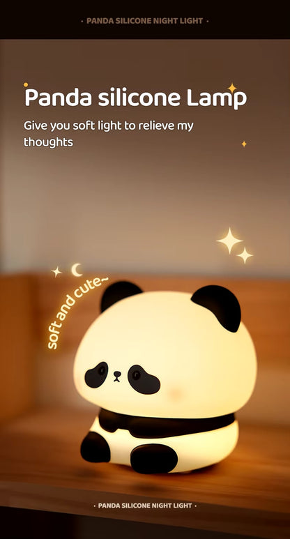 Adorable Panda LED Silicone Night Light – Rechargeable Touch Lamp for Kids & Cozy Bedrooms