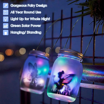 "Solar Mason Jar Fairy Light - Waterproof IP65 Hanging Lantern for Garden, Patio, and Outdoor Decoration"