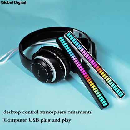 LED Sound Control Lights RGB 3D Pickup Lights Smart APP Control Music Rhythm Atmosphere Light for Gaming Desktop Decora LED Lamp