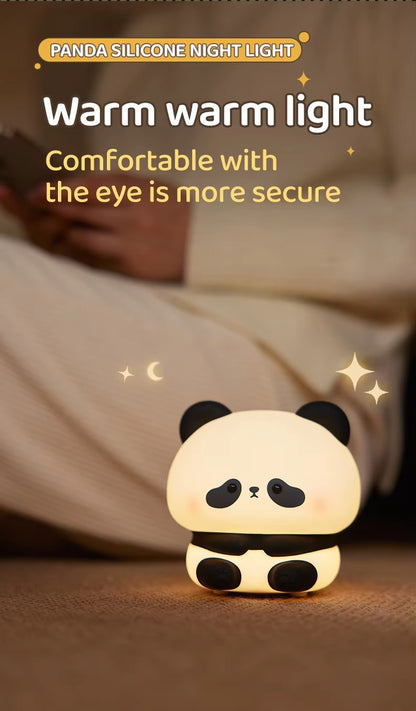 Adorable Panda LED Silicone Night Light – Rechargeable Touch Lamp for Kids & Cozy Bedrooms