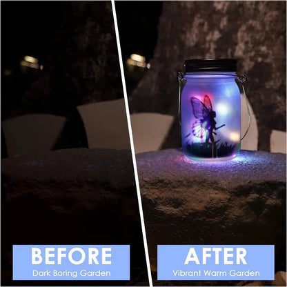 "Solar Mason Jar Fairy Light - Waterproof IP65 Hanging Lantern for Garden, Patio, and Outdoor Decoration"