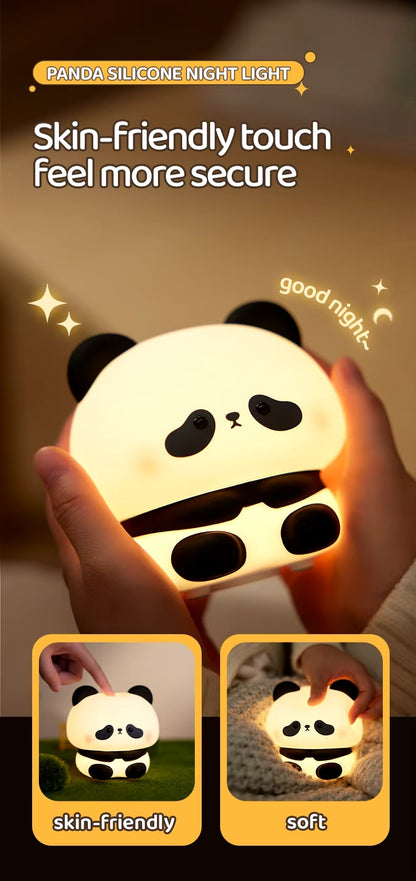 Adorable Panda LED Silicone Night Light – Rechargeable Touch Lamp for Kids & Cozy Bedrooms