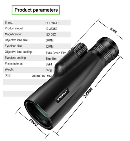 High-Power Monocular Telescope – Perfect for Hunting, Birdwatching & Night Vision